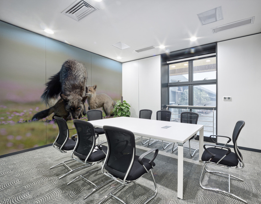 Red Fox with Kits Wall Printing