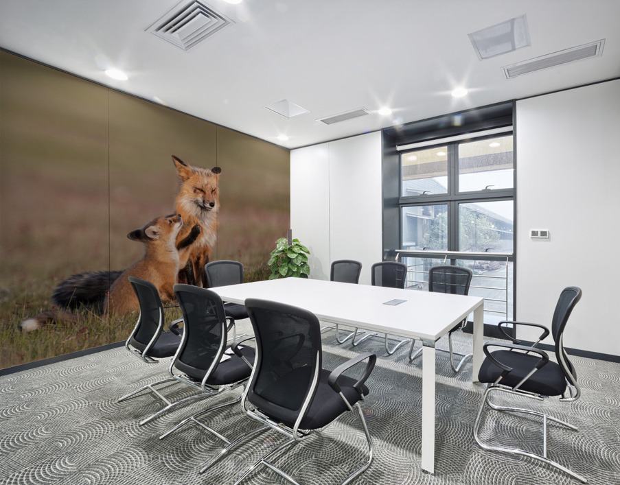 Red Fox with Kit Wall Printing