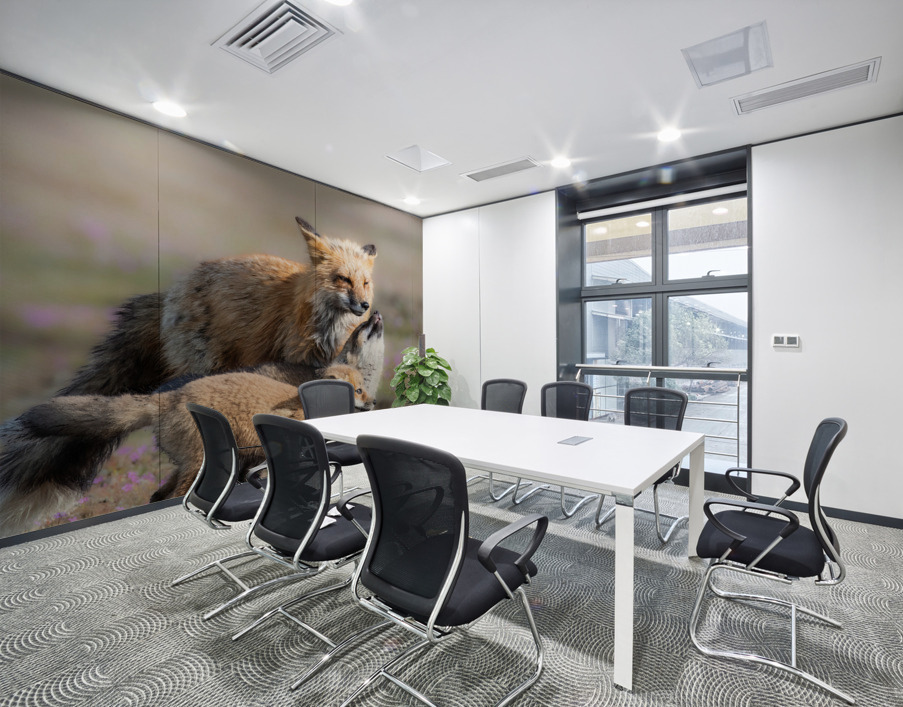 Red Fox with Kits Wall Printing